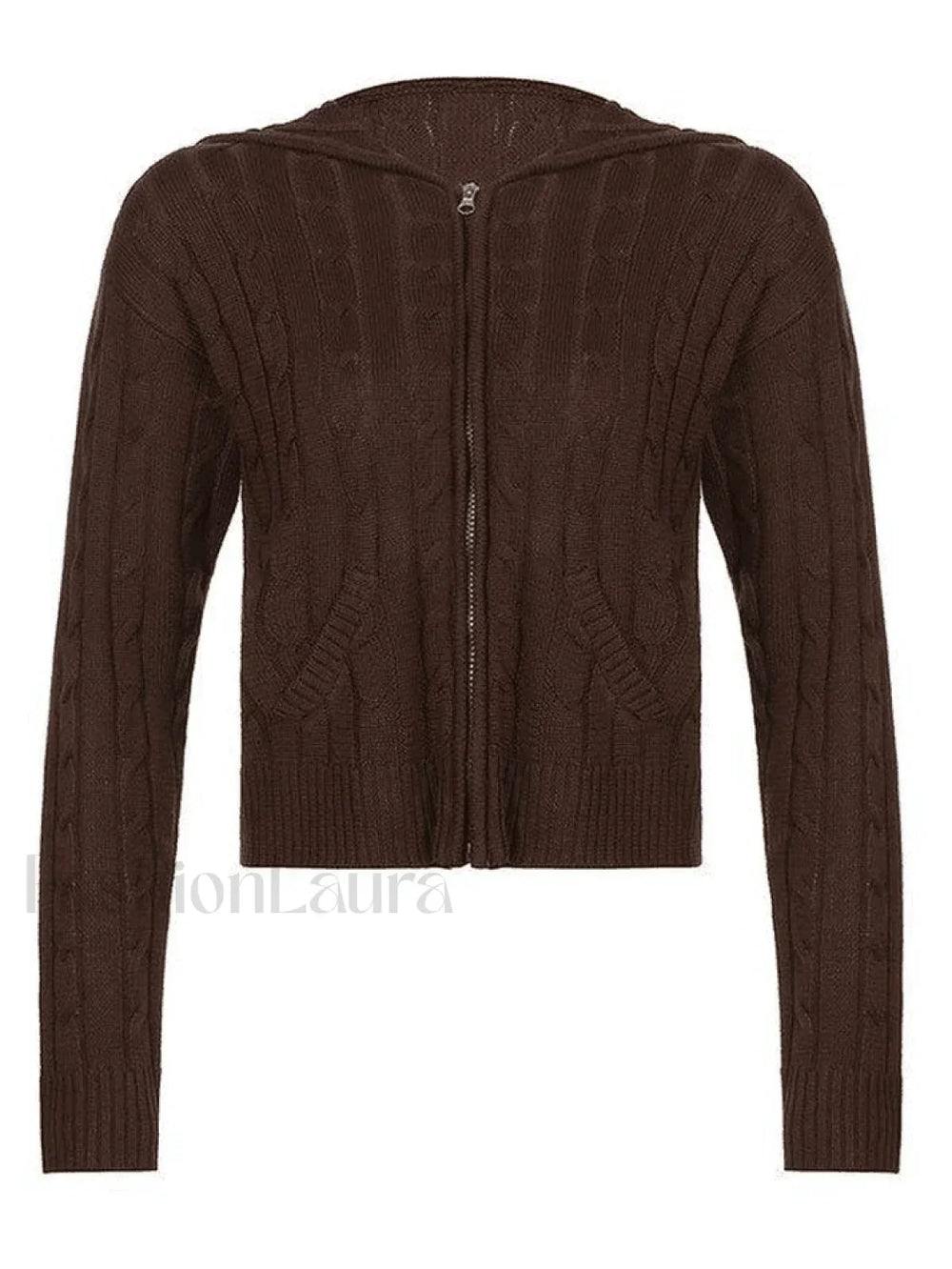 Hooded Cable Knit Cardigan Sweaters