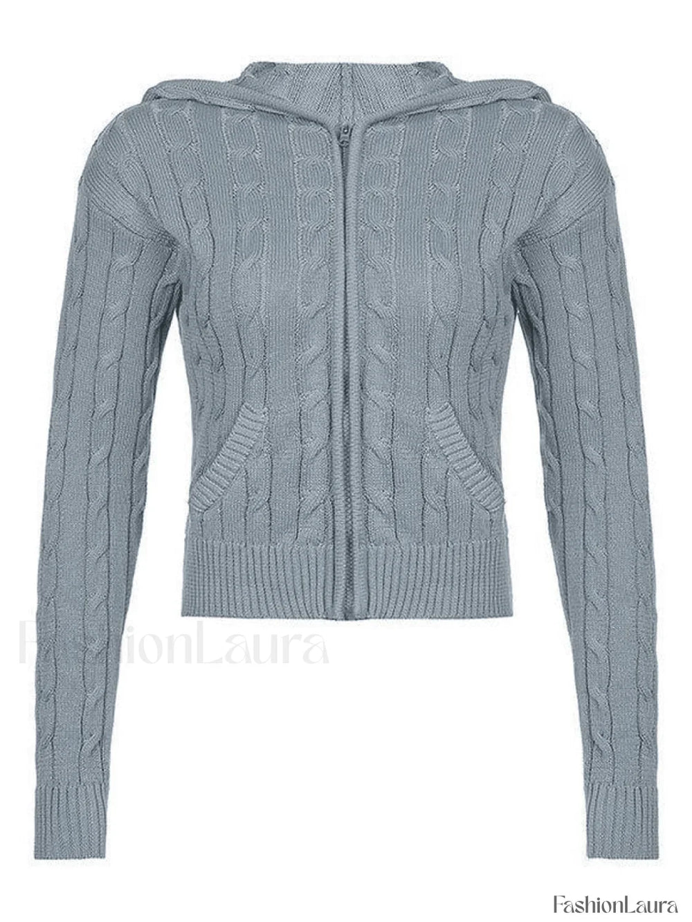Hooded Cable Knit Cardigan Sweaters