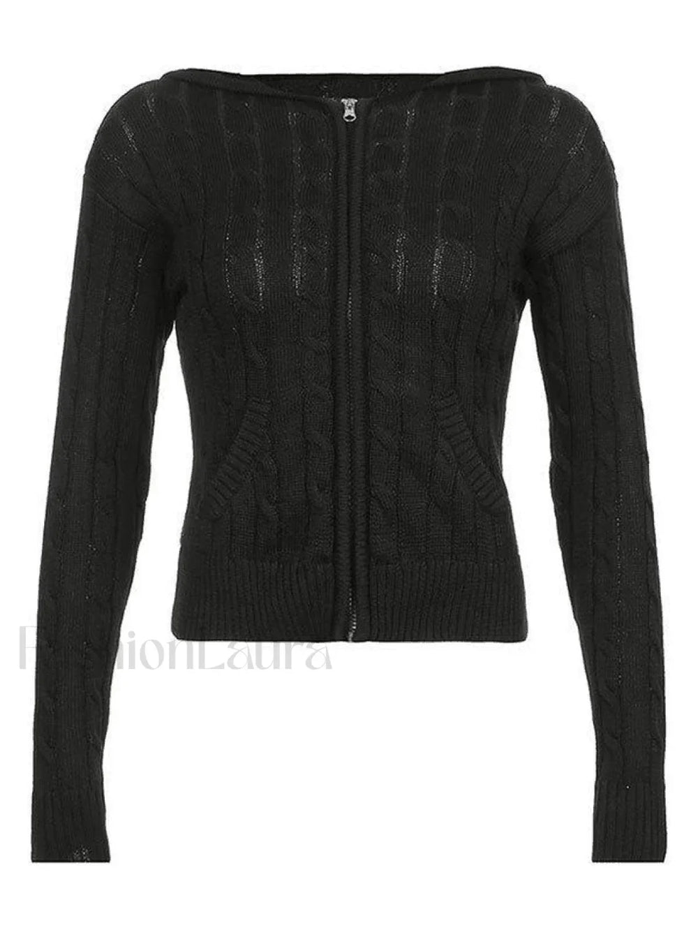 Hooded Cable Knit Cardigan Sweaters