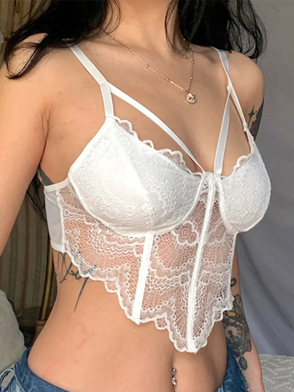 Irregular Lace Corset Top Corset Top