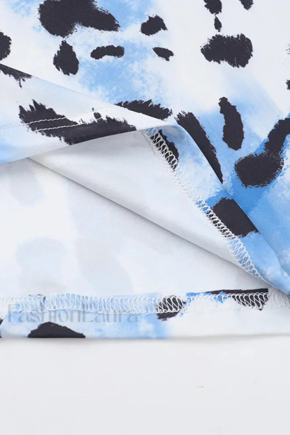 Irregular Leopard Print Spice Girl Neck Floral Dress