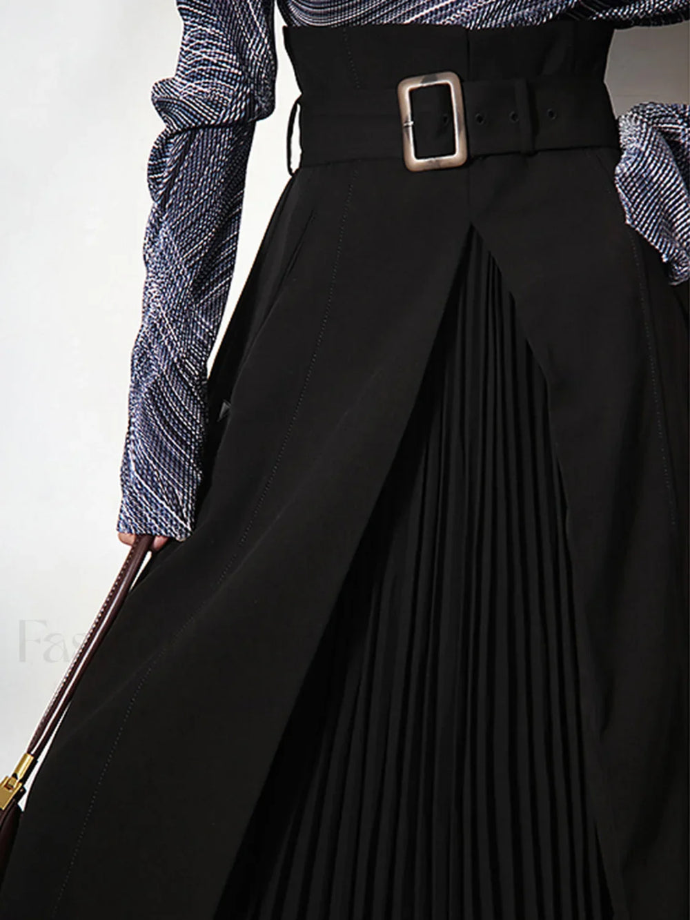 Irregular Package Graceful Belted Midi Skirt Skirts