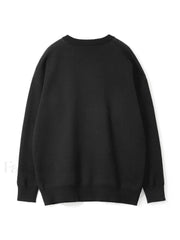 Jacquard Black Pullover Sweater Sweaters