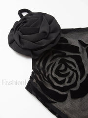 Jacquard Floral Asymmetrical Long Dress Dresses