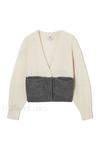 Jacquard Knit Wool Blend Cardigan