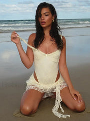 Jacquard Low Cut Mini Dress