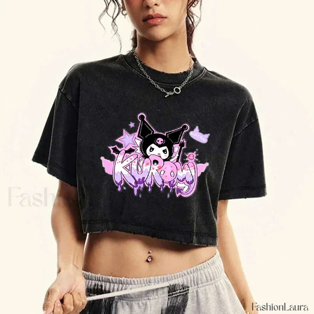 Japanese Kuromi Retro Cotton Casual T Shirt