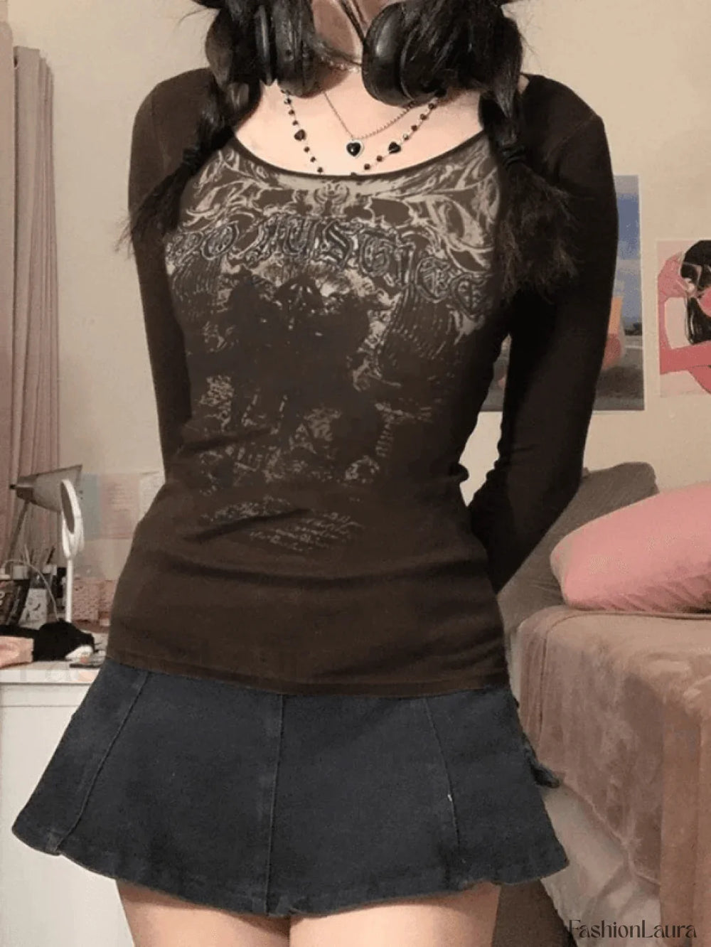 Justice Goth Long Sleeve Tee Tops&Tees