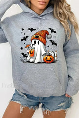 K Fashion Cartoon Doodle Hooded Hoodie Grey / S