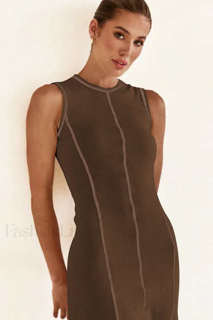 Knit Sleeveless A Line Retro Work Dress