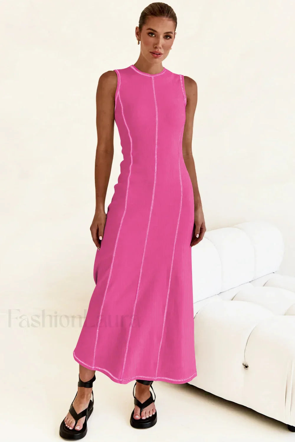 Knit Sleeveless A Line Retro Work Dress