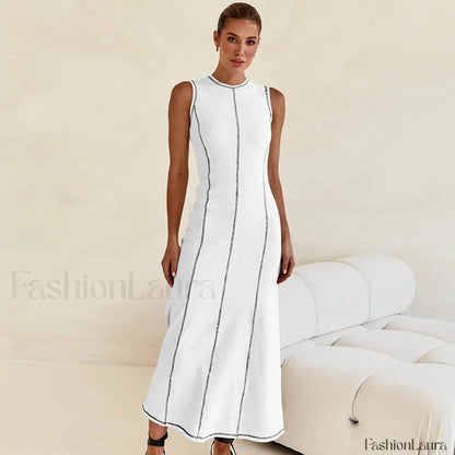 Knit Sleeveless A Line Retro Work Dress