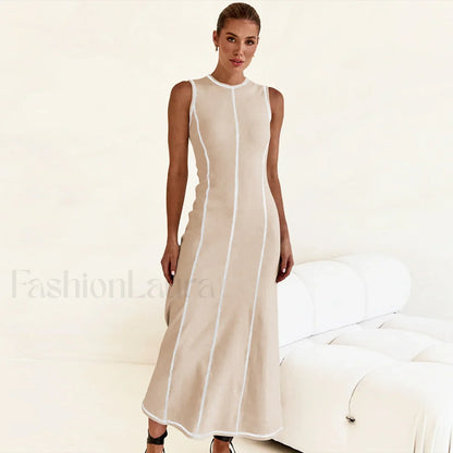 Knit Sleeveless A Line Retro Work Dress