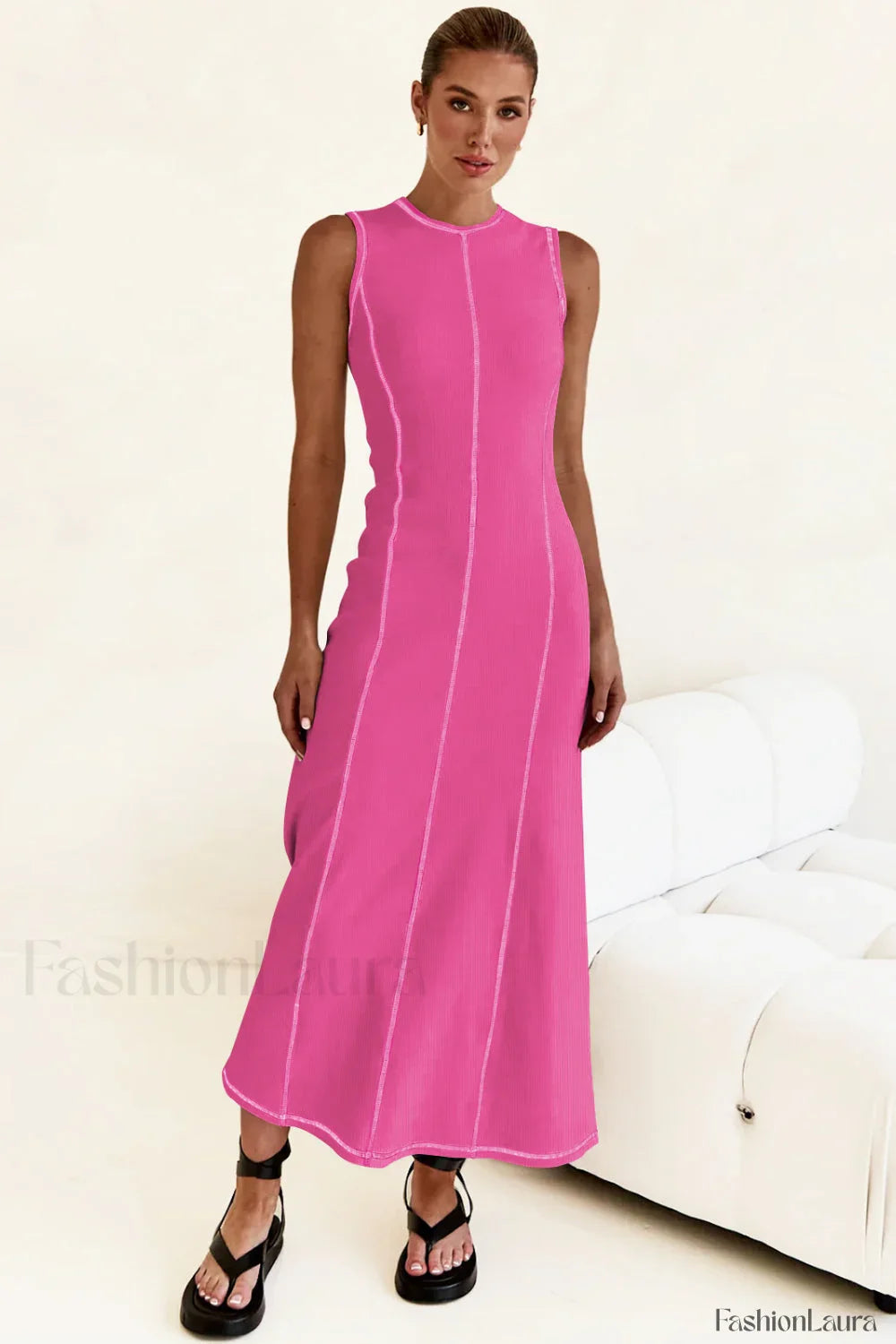 Knit Sleeveless A Line Retro Work Dress