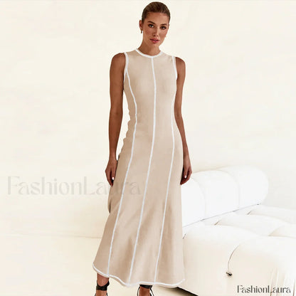 Knit Sleeveless A Line Retro Work Dress