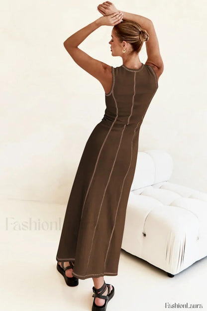 Knit Sleeveless A Line Retro Work Dress