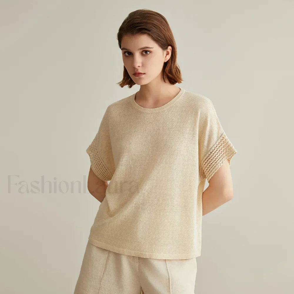 Knitted Pullover Linen Sweater T Shirt