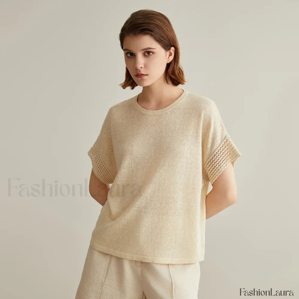 Knitted Pullover Linen Sweater T Shirt