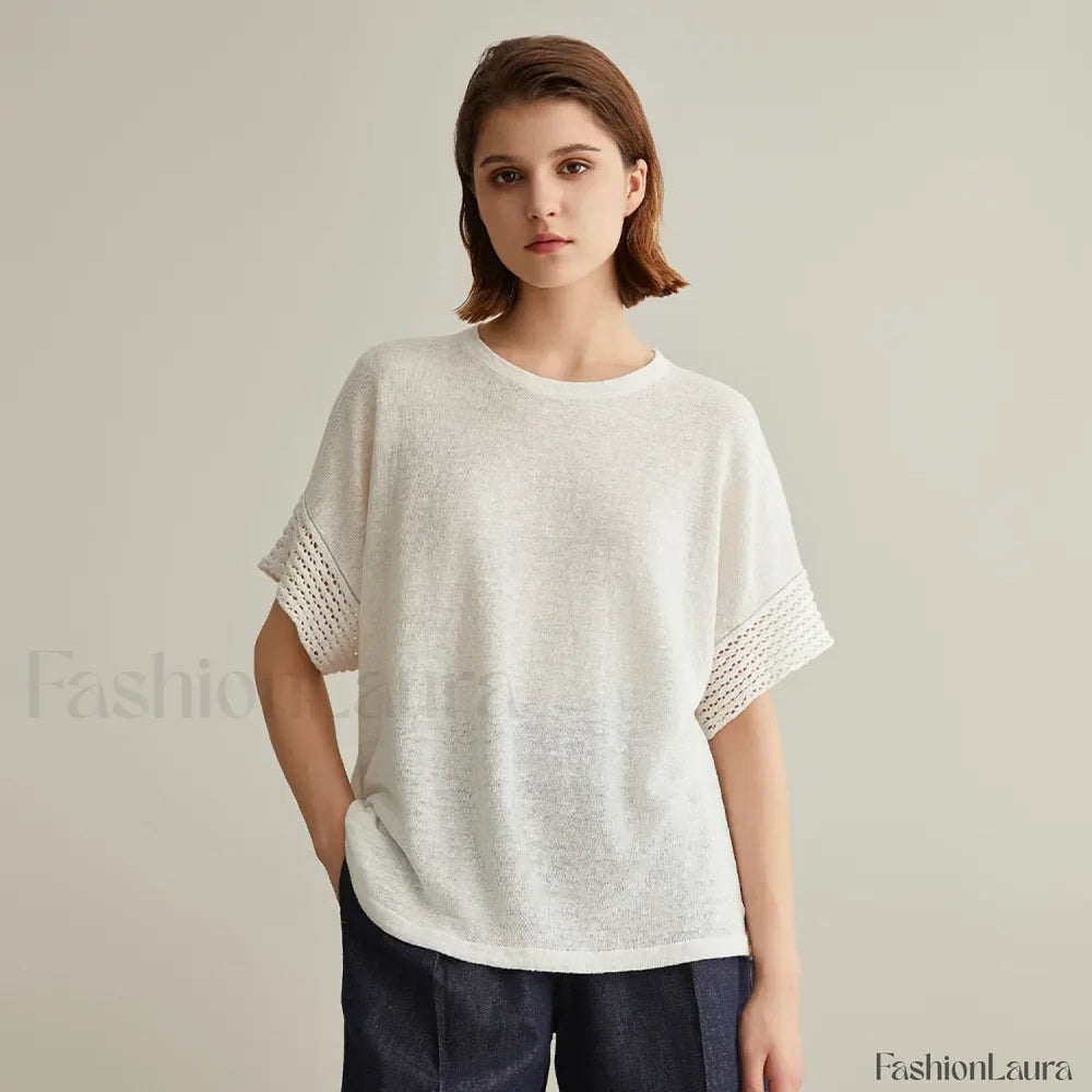 Knitted Pullover Linen Sweater T Shirt
