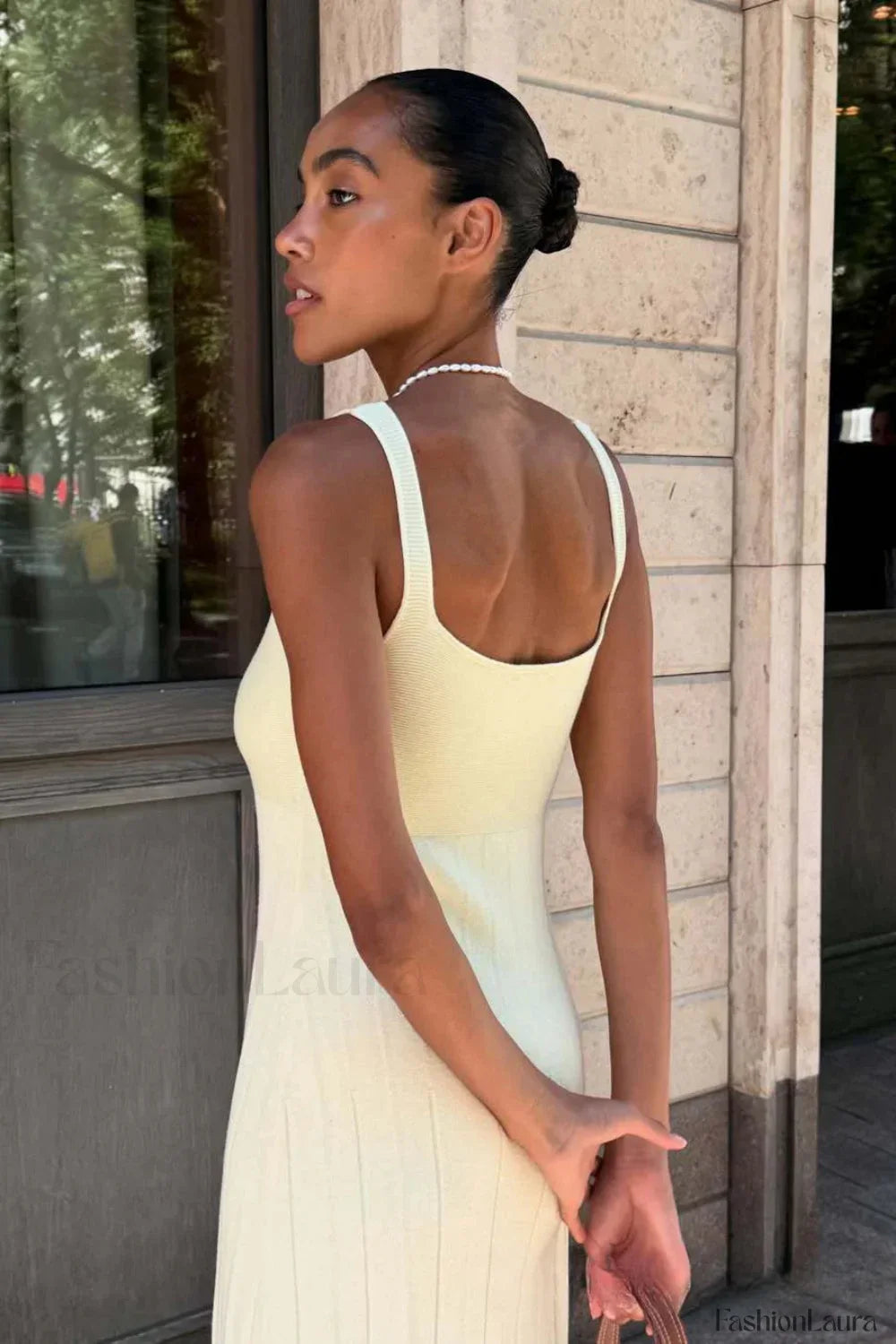 Knitted Sleeveless Halter Strappy Maxi Dress