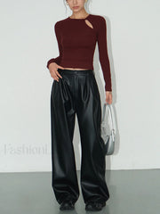 Knotted Cutout Skinny T Shirt T Shirts