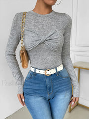 Knotted Skinny Jersey Top T Shirts