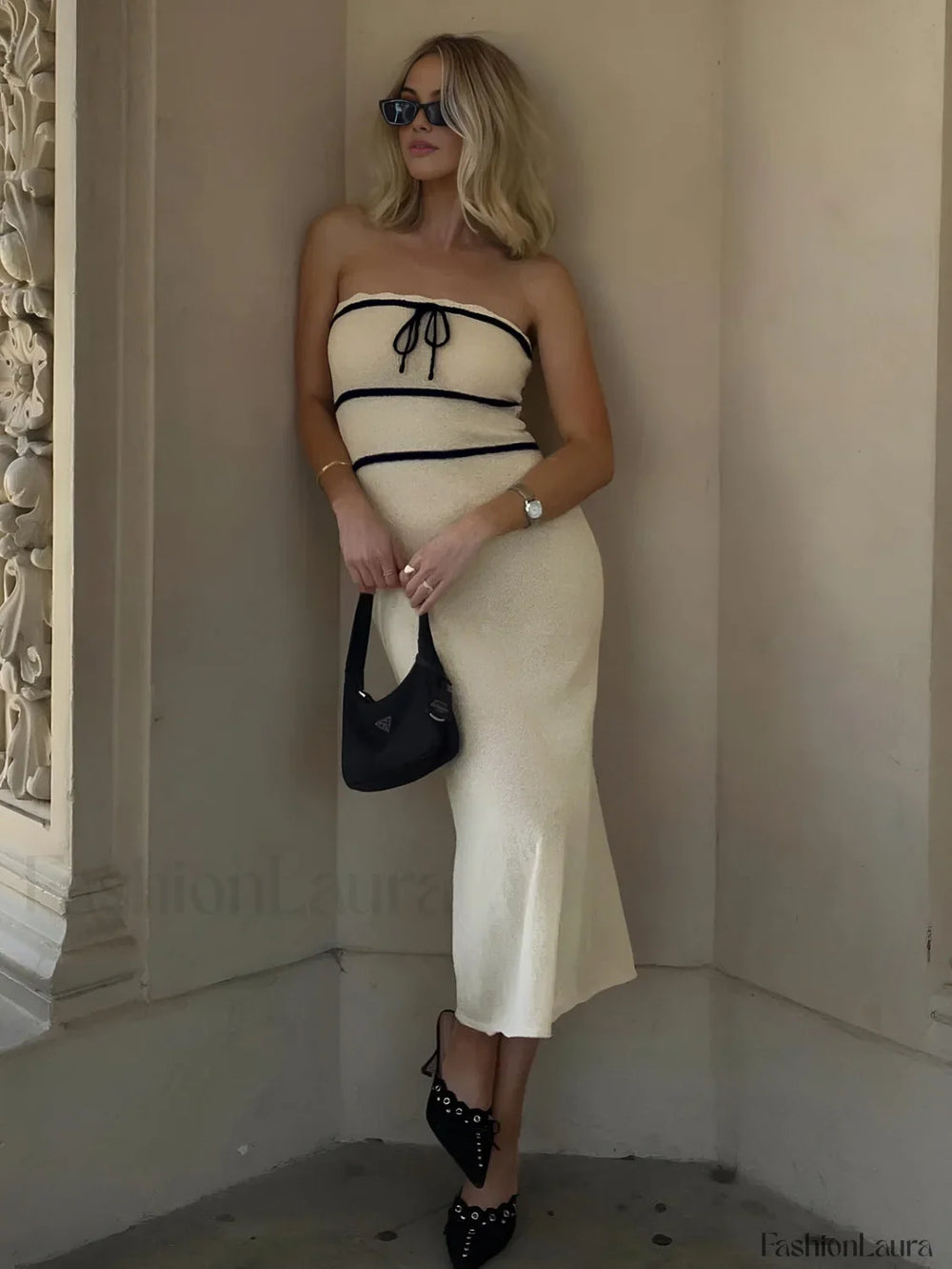 Knotted Tube Midi Sweater Dress Sweater Dresses