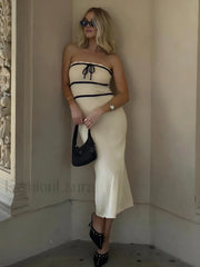 Knotted Tube Midi Sweater Dress Sweater Dresses