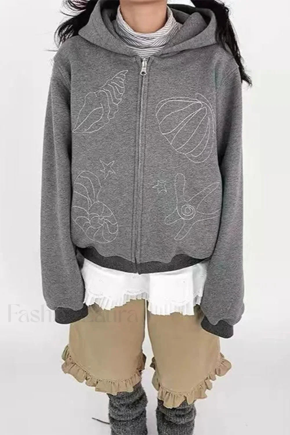 Korean Streetwear Long Sleeve Hoodie