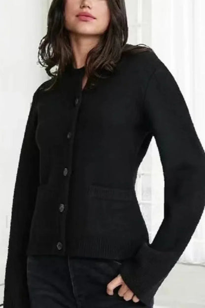 Korean Style Knit Cardigan Black / S