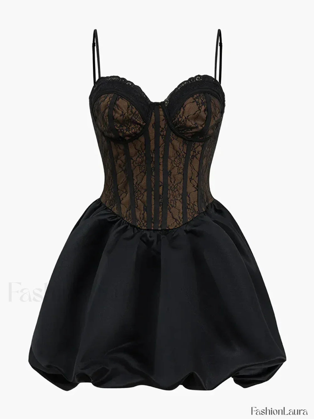 Lace Bandage See Through Mini Dress Dress / S