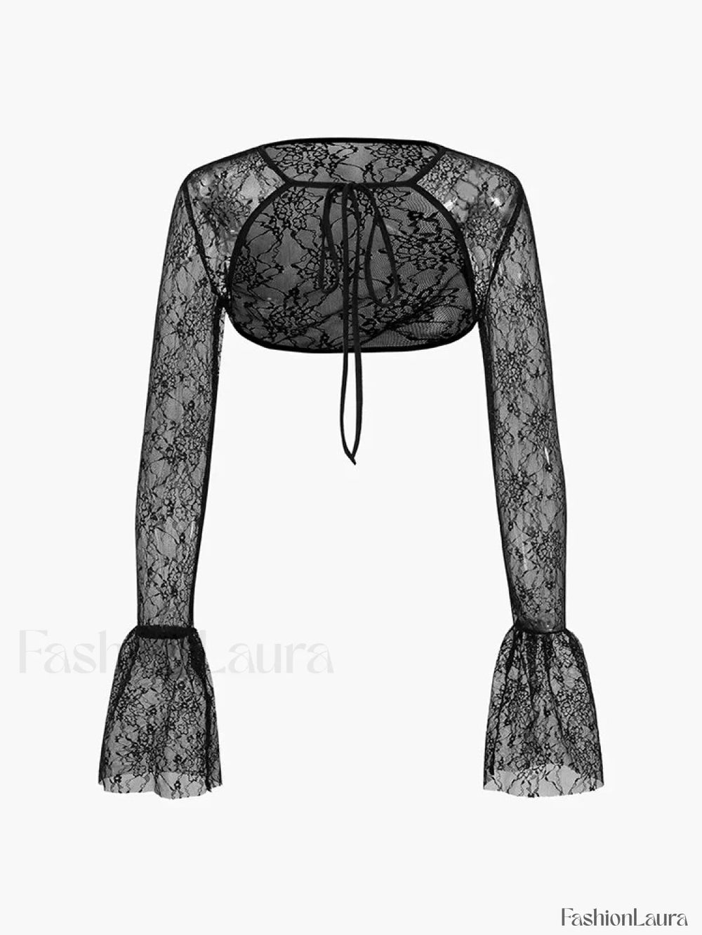 Lace Bandage See Through Mini Dress Top / S