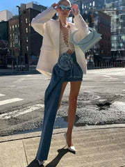 Lace Bow Mesh Mini Skirt