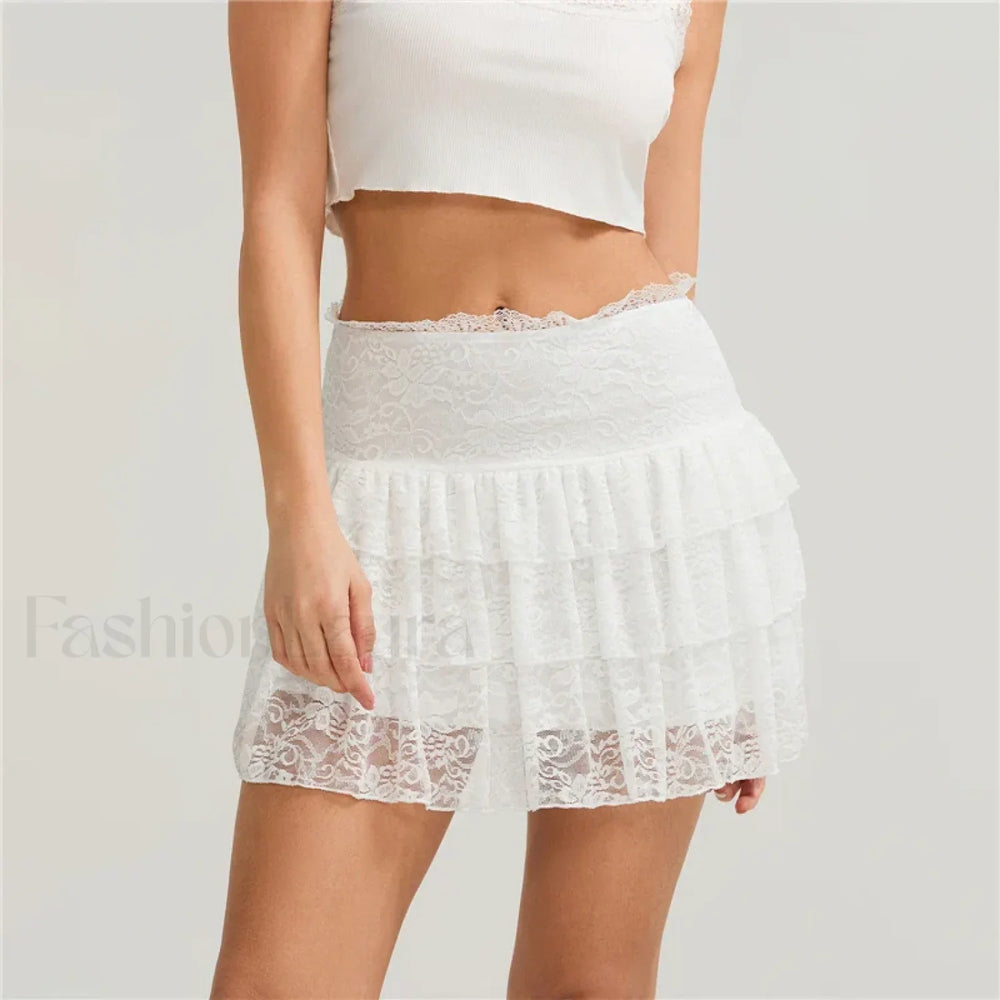 Lace Fairycore Korean Mini Skirt