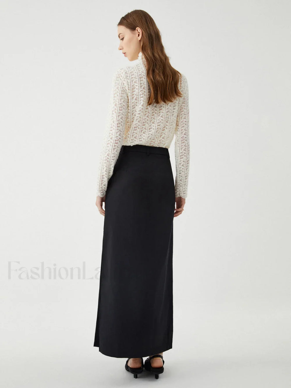 Lace Floral Graceful Pattern Mockneck Top T Shirts