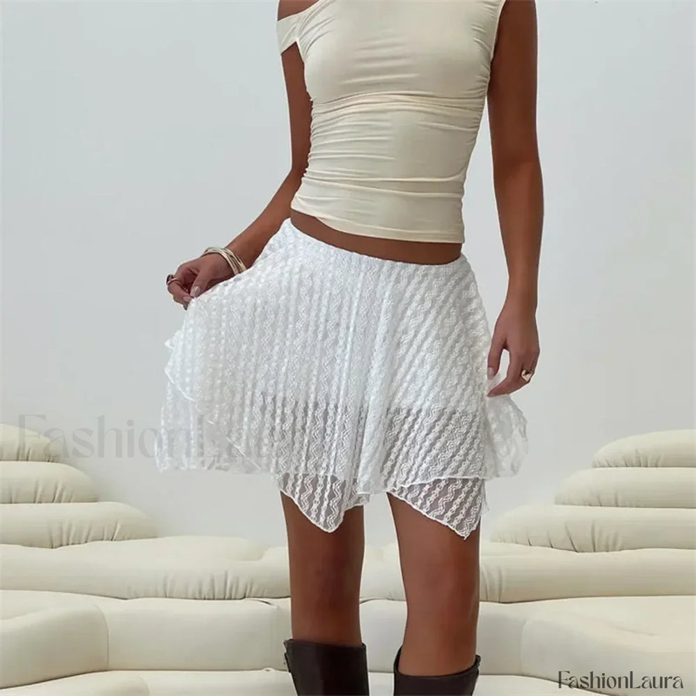 Lace Layered A Line Skirt