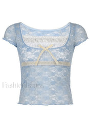 Lace Patchwork Crop Blouse Shirts