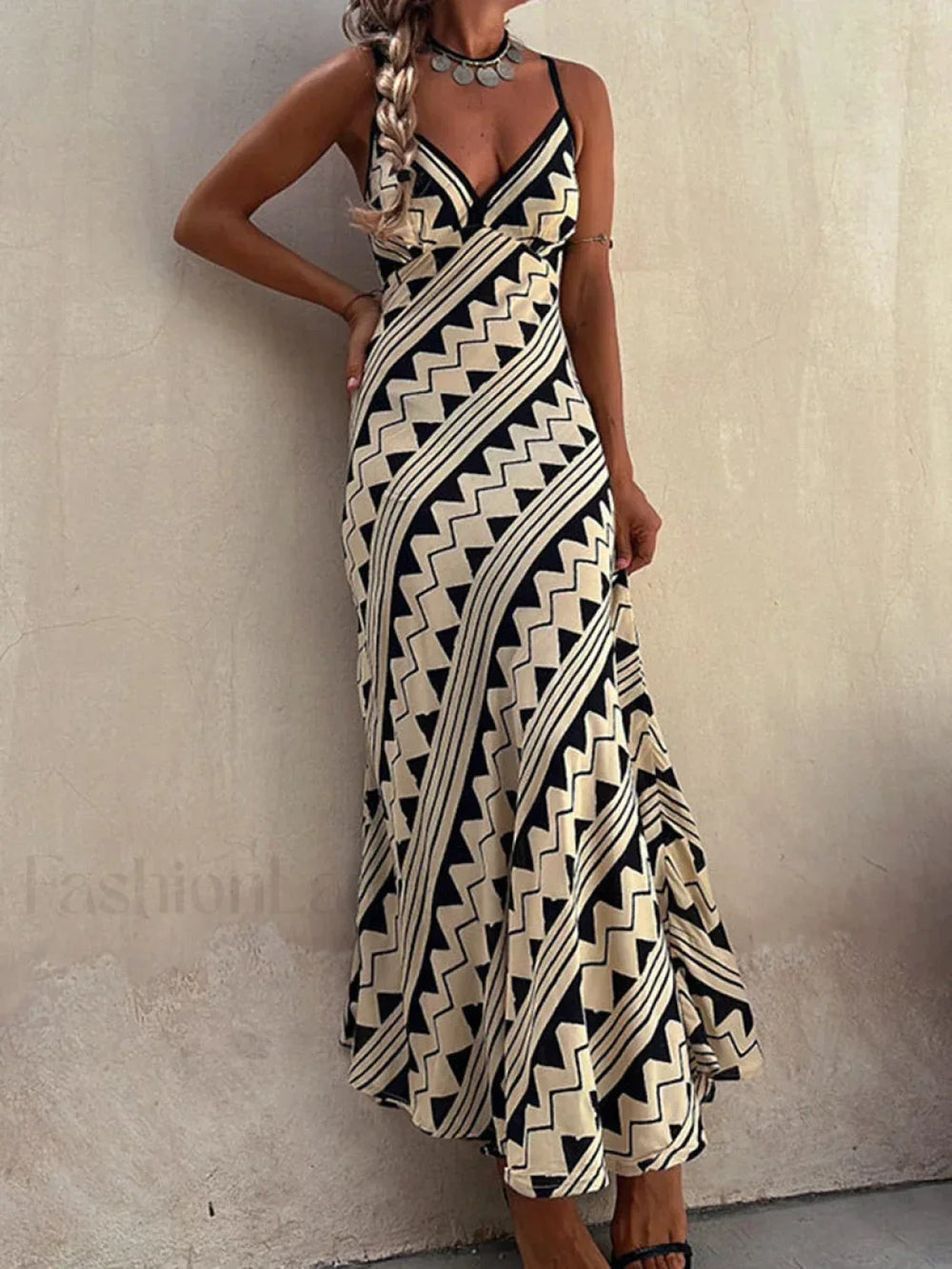 Lace Patchwork Deep V Boho Dress