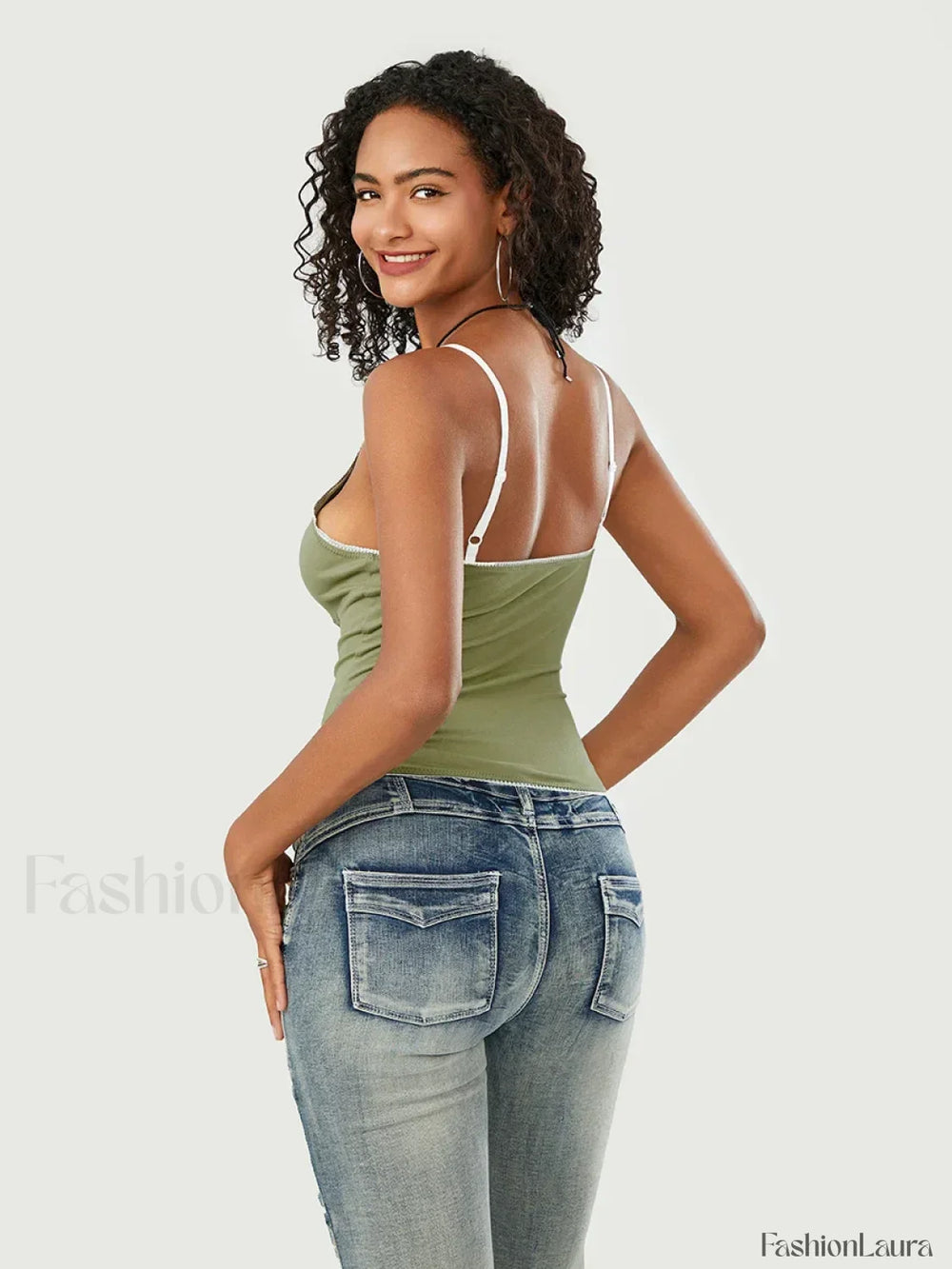 Lace Patchwork V Neck Crop Top