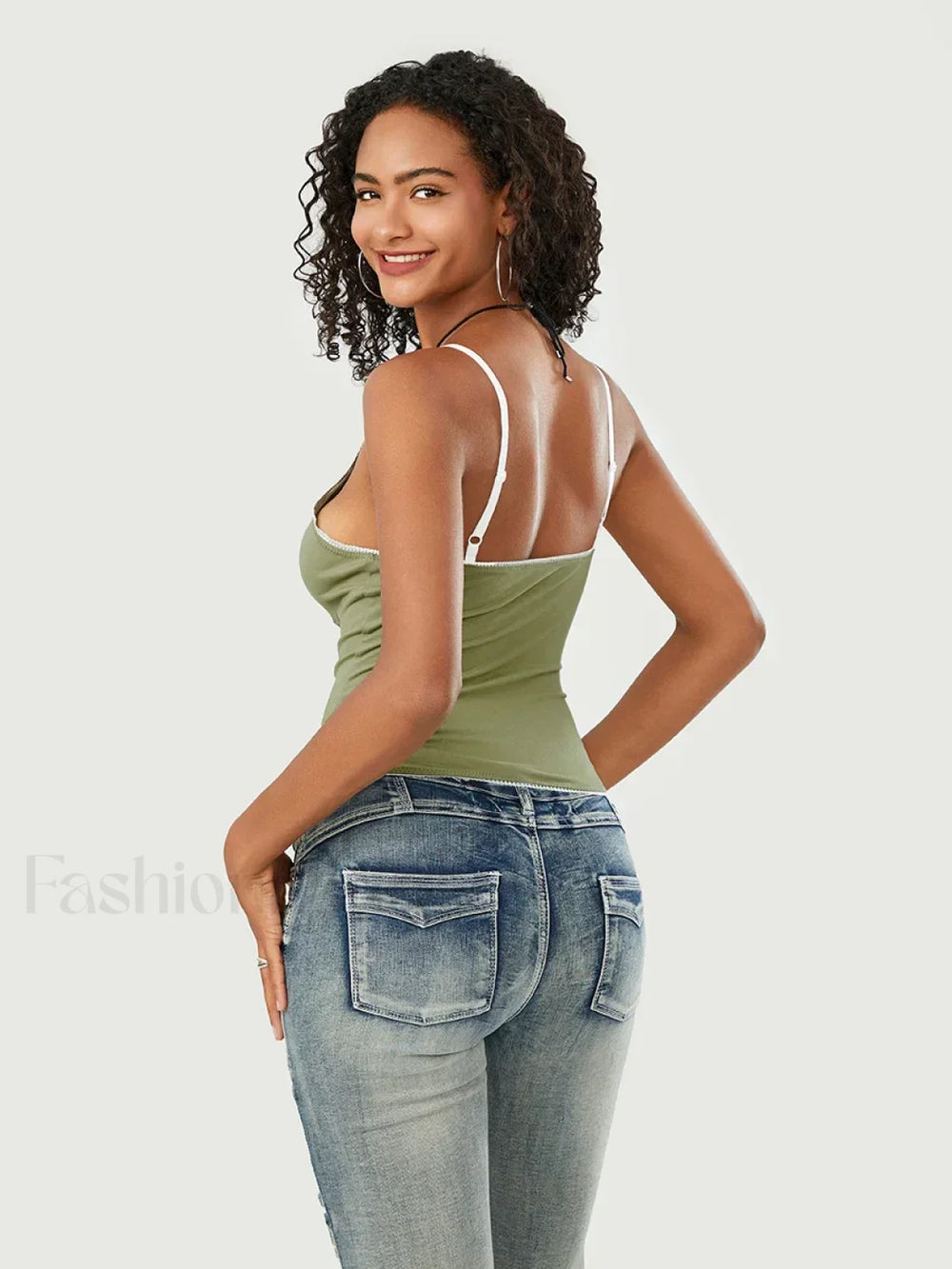 Lace Patchwork V Neck Crop Top