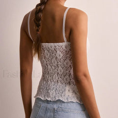 Lace Sheer Camisole Korean Fashion Sexy Crop Top
