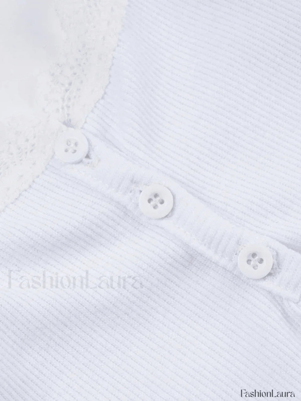 Lace Trim Button Up Ribbed Crop Cami Top Tops&Tees