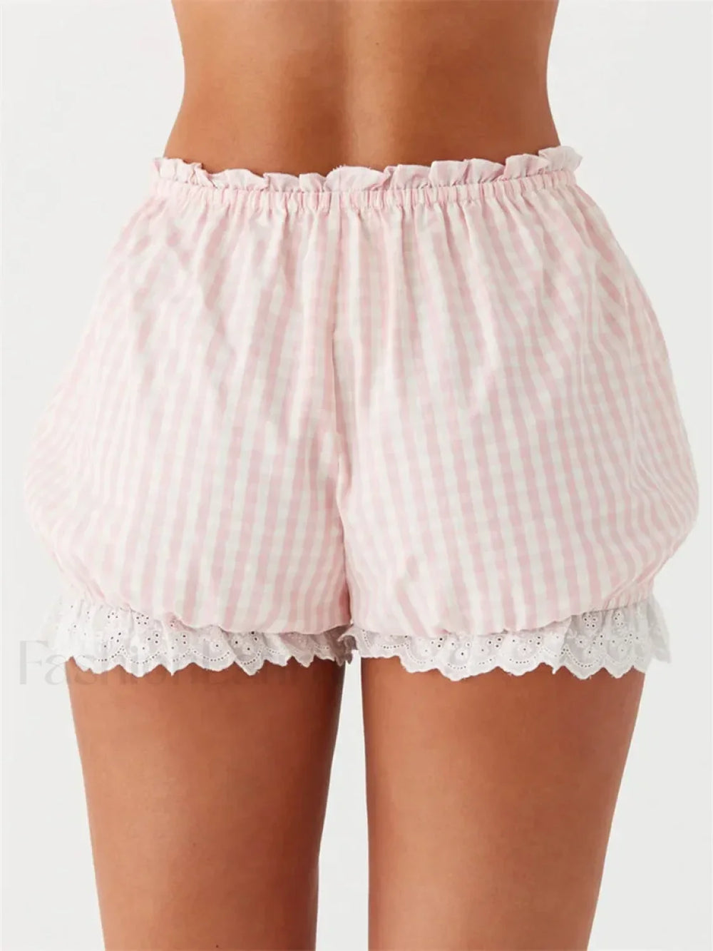Lace Trim Casual Plaid Bloomers Lolita Cosplay Short