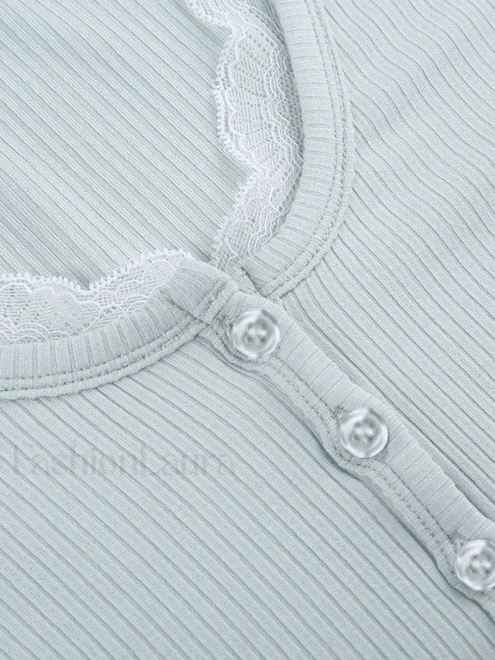 Lace Trim Knit Long Sleeve Crop Top Sweaters