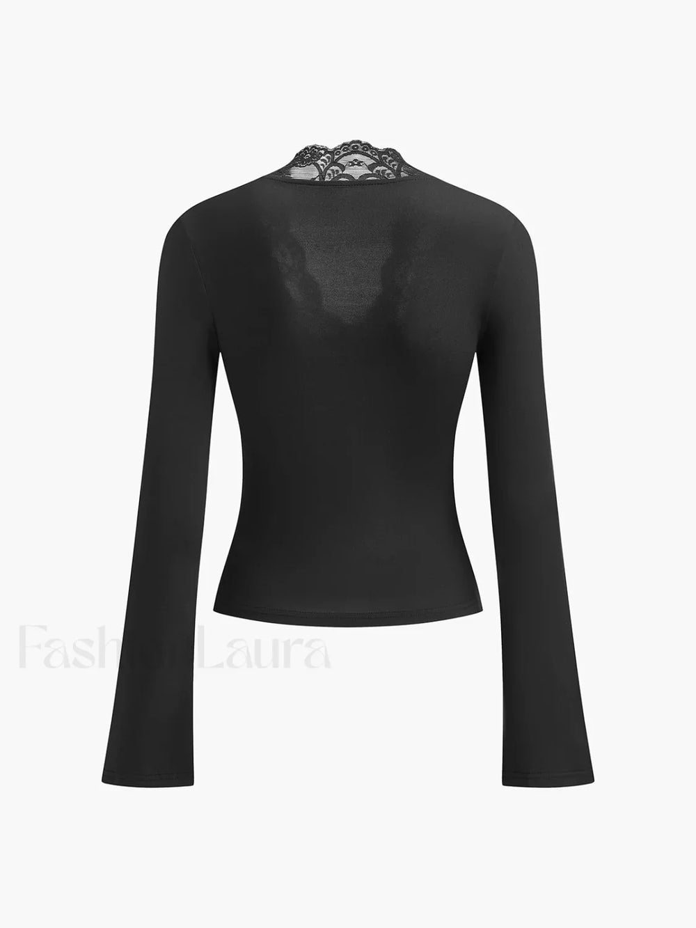 Lace Trim V Neck T Shirt T Shirts