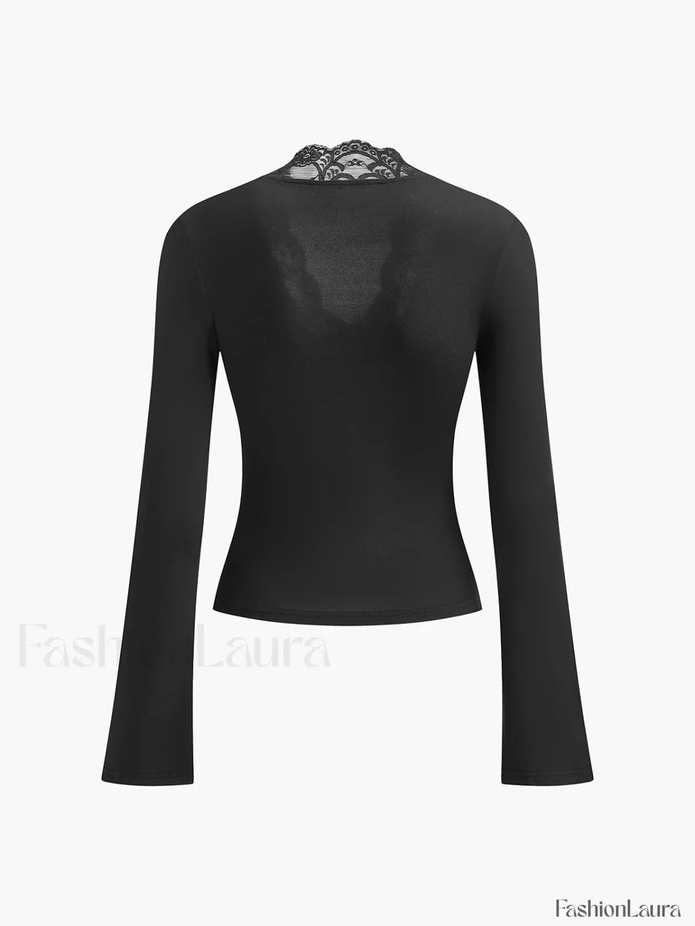 Lace Trim V Neck T Shirt T Shirts