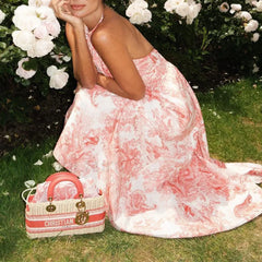 Lace Up Bohemian Floral Dress