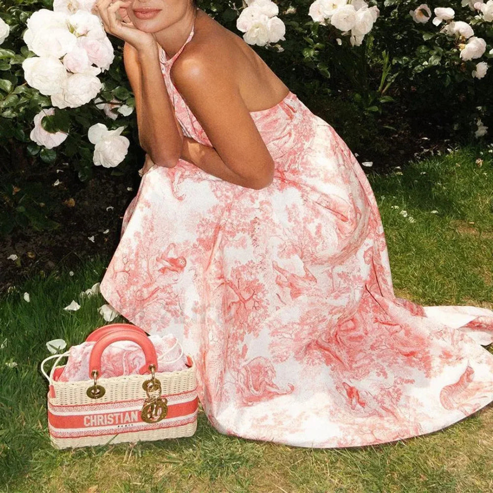 Lace Up Bohemian Floral Dress