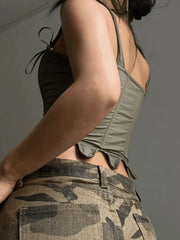 Lace Up Corset Top Tops&Tees