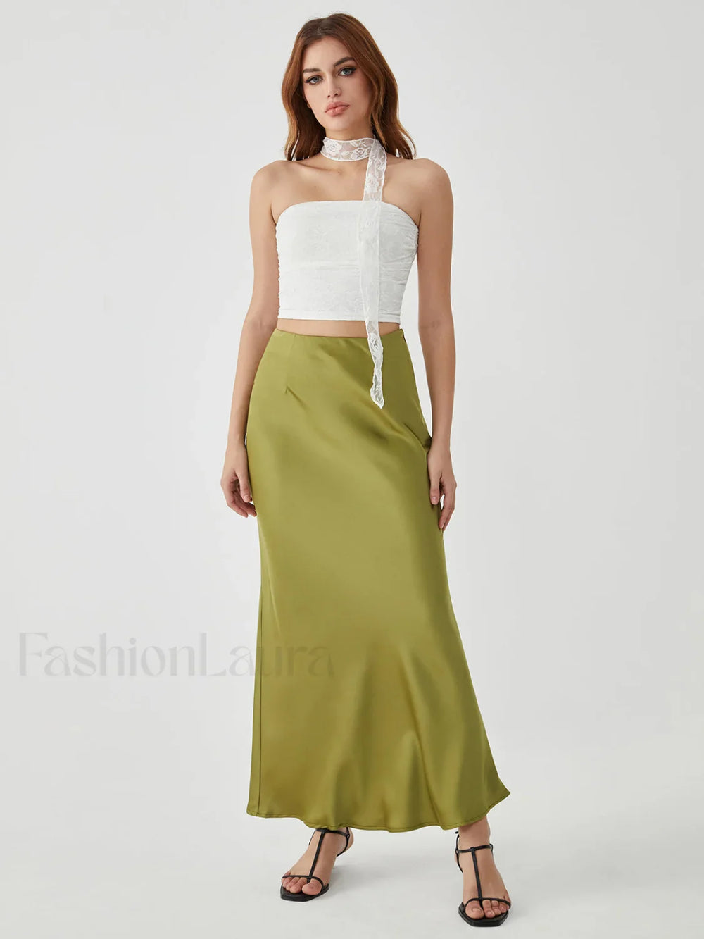 Lace Up Graceful Sheer Tube Top Tank Tops & Camis